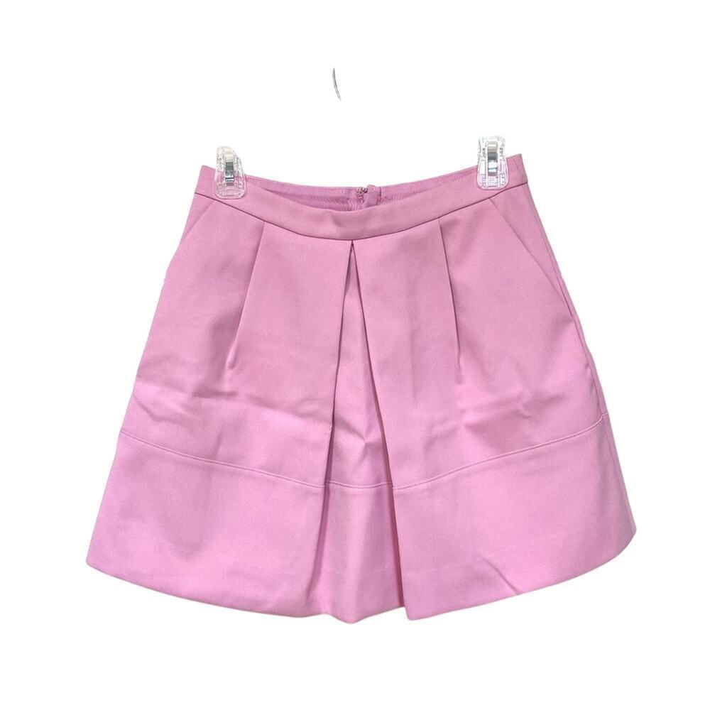 J. Crew Blush Pink Pleated High Waisted Structured A-Line Flare Skirt Spring